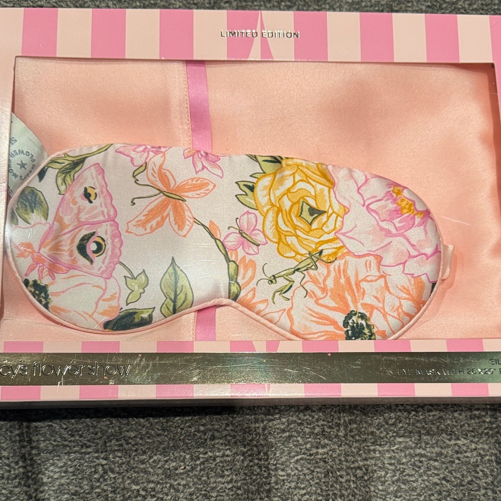 Floral silk Sleep Mask with silk pillow case